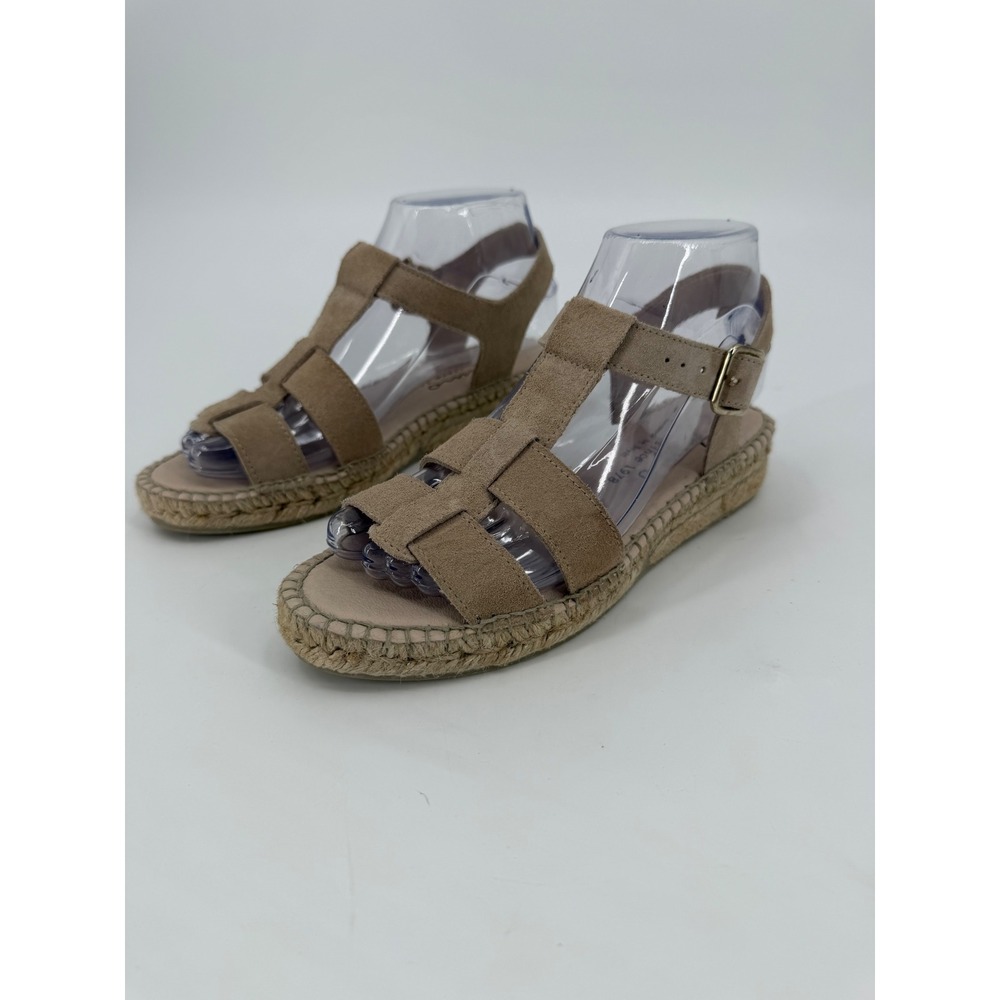 Gaimo Anthropologie Tan Suede Espadrille Fisherman Sandals Handmade in Spain 37